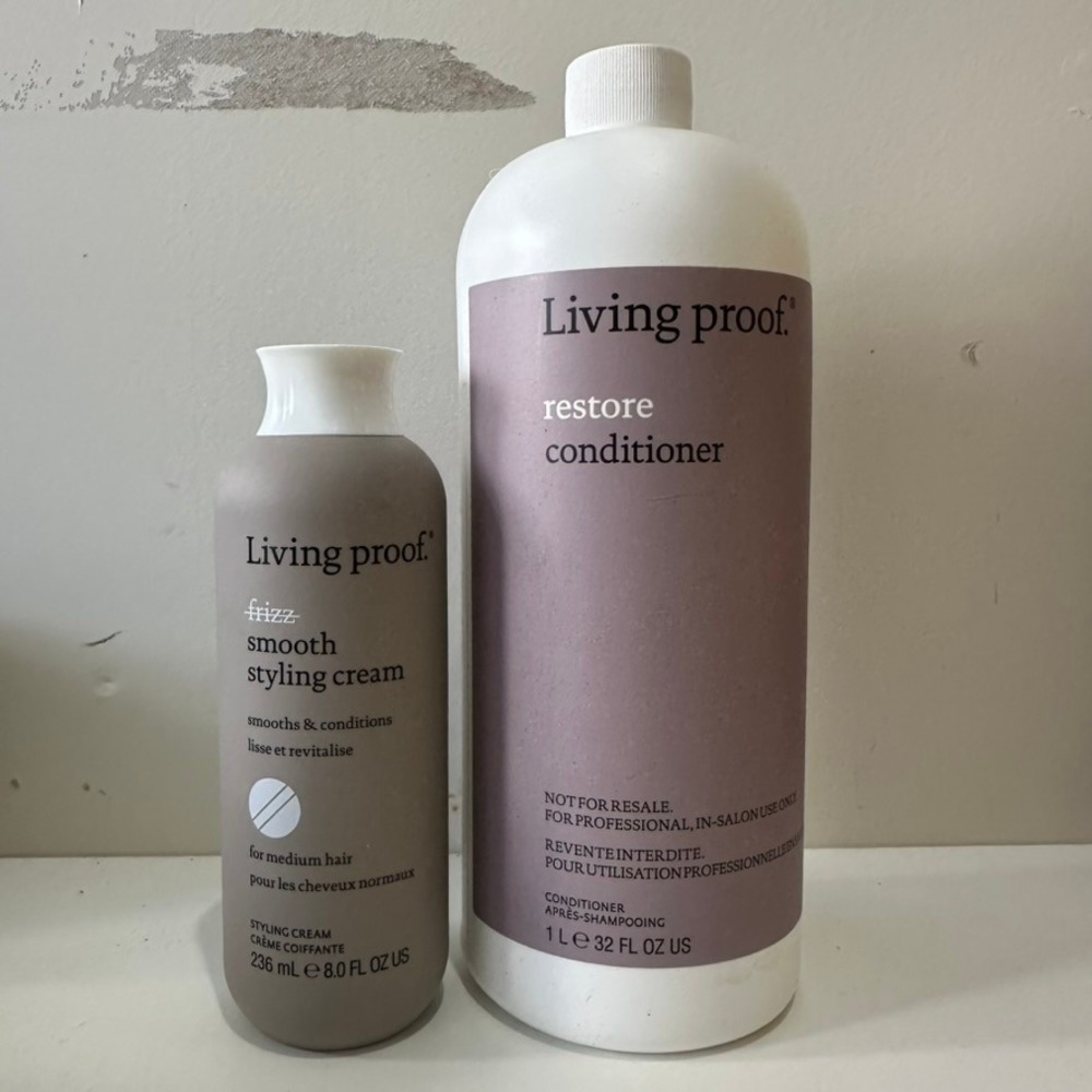 Living‎ Proof Frizz Smooth Styling Cream 8oz & Restore Conditioner 32oz